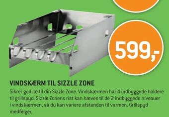 Vindskærm til sizzle zone