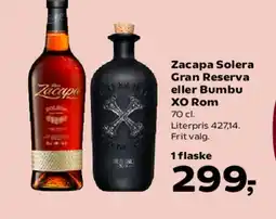 Kvickly Zacapa Solera Gran Reserva eller Bumbu XO Rom tilbud