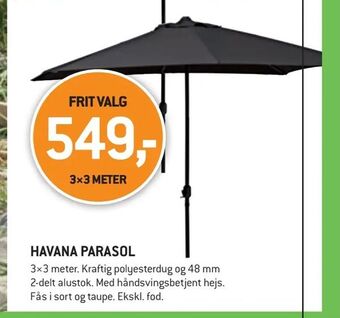 XL-BYG Havana parasol tilbud