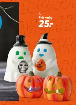 Bilka Spøgelse med LED 11 cm eller minigræskar med LED 7 cm, DKK 25 tilbud