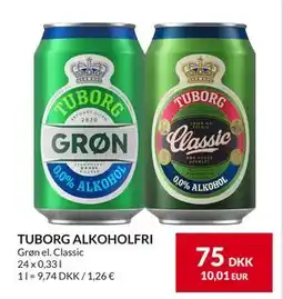 Nielsen's Discount TUBORG ALKOHOLFRI, DKK 75 tilbud