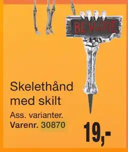 Harald Nyborg Skelethånd med skilt, DKK 19 tilbud