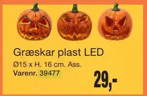 Græskar plast LED, DKK 29