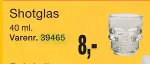 Shotglas, DKK 8
