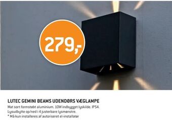 XL-BYG Lutec gemini beams udendørs væglampe tilbud
