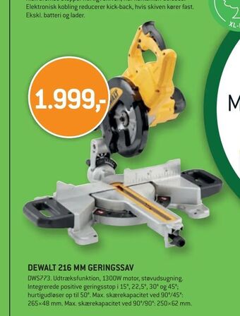 XL-BYG Dewalt 216 mm geringssav tilbud
