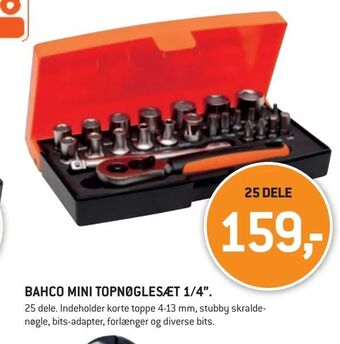 XL-BYG Bahco mini topnøglesæt 1/4" tilbud