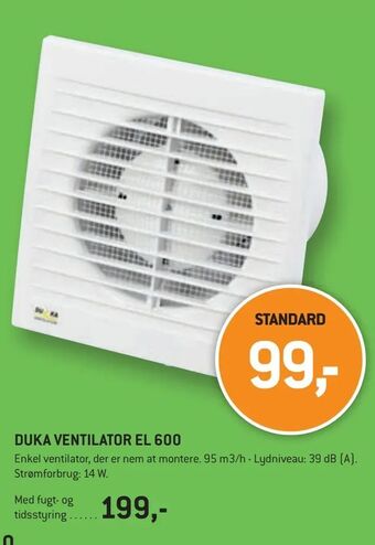 XL-BYG Duka ventilator el 600 tilbud