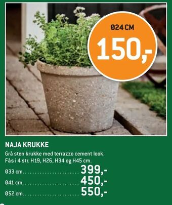 XL-BYG Naja krukke tilbud