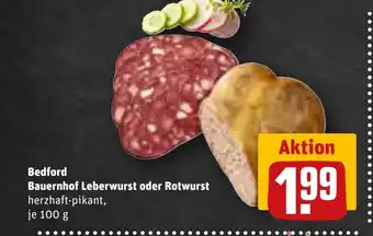 REWE DE Bedford Bauernhof Leberwurst oder Rotwurst tilbud