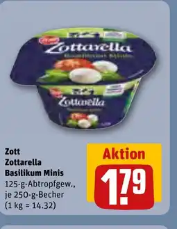 REWE DE Zott Zottarella Basilikum Minis tilbud