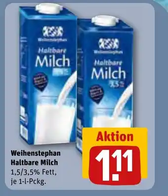 REWE DE Weihenstephan Haltbare Milch tilbud