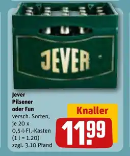 REWE DE Jever Pilsener oder Fun tilbud