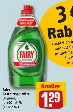 REWE DE FAIRY Geschirrspülmittel tilbud