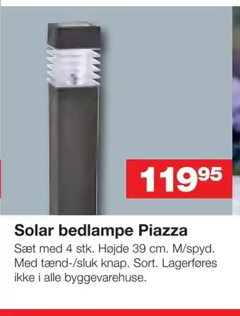 Bauhaus Solar bedlampe Piazza tilbud