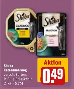 REWE DE Sheba Katzennahrung tilbud
