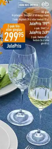 Imerco 2-pak Vin- eller ginglas, DKK 299.95 tilbud