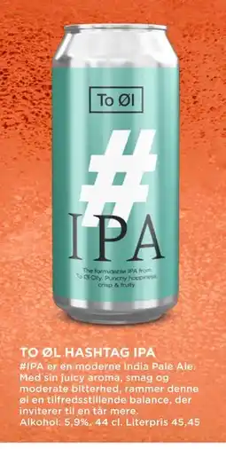 MENY TO ØL HASHTAG IPA, DKK 100 tilbud