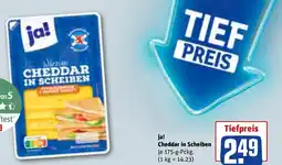 REWE DE Ja! Cheddar in Scheiben tilbud