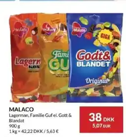 Nielsen's Discount Malaco lagerman, familie guf el. gott & blandat tilbud