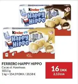 Nielsen's Discount Ferrero happy hippo Cacao el. Haselnuss tilbud