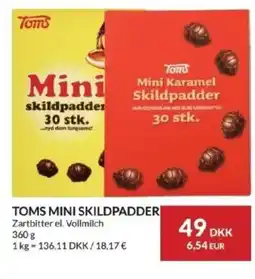 Nielsen's Discount Toms mini skildpadder zartbitter el. vollmilch tilbud