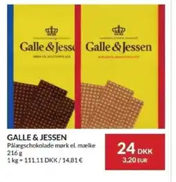 Nielsen's Discount Galle & jessen Pålægschokolade mørk el. mælke tilbud