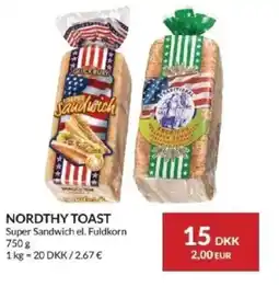 Nielsen's Discount Nordthy toast super sandwich el. fuldkorn tilbud