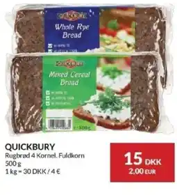 Nielsen's Discount Quickbury rugbrød 4 kornel. fuldkorn tilbud