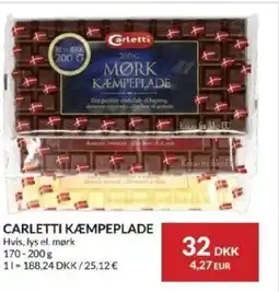 Nielsen's Discount Carletti kæmpeplade hvis, lys el, mørk tilbud