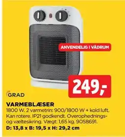 jem & fix VARMEBLÆSER, DKK 249 tilbud