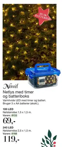 Harald Nyborg Netlys med timer og batteriboks tilbud