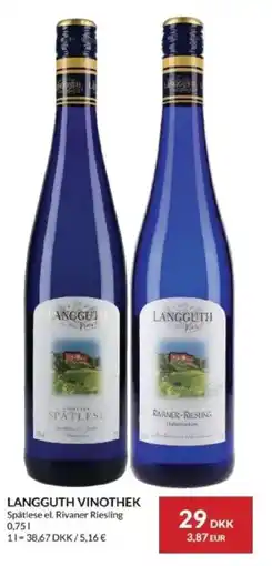Nielsen's Discount Langguth vinothek spätlese el. rivaner riesling tilbud