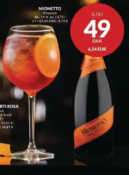 Nielsen's Discount Mionet prosecco to tilbud