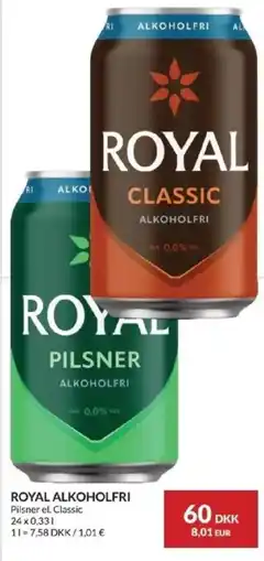 Nielsen's Discount Royal alkoholfr pilsner el. classic tilbud