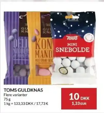 Nielsen's Discount TOMS GULDKNAS tilbud