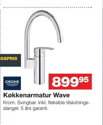 Bauhaus Køkkenarmatur Wave tilbud