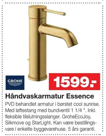Bauhaus Håndvaskarmatur Essence tilbud
