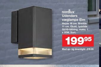Bauhaus Udendørs væglampe Elm tilbud