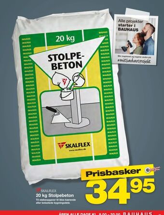 Bauhaus 20 kg Stolpebeton tilbud