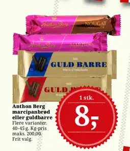 Dagli'Brugsen Anthon Berg marcipanbrød eller guldbarre tilbud