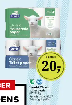 Dagli'Brugsen Lambi Classic toiletpapir tilbud