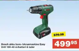 Bauhaus Bosch akku bore-/skruemaskine Easy Drill 18V-40 m/batteri & lader tilbud