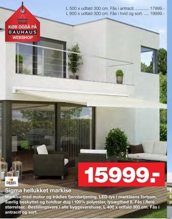 Bauhaus Sigma hellukket markise tilbud