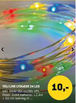 XL-BYG Veli line lyskæde 24 led tilbud
