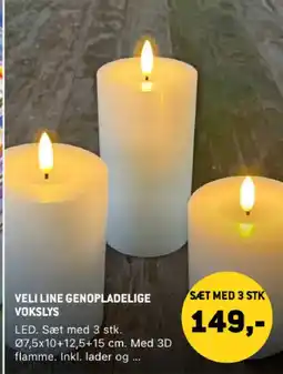XL-BYG Veli line Genopladelige vokslys tilbud