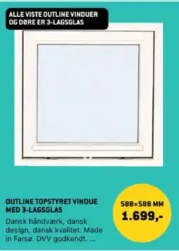XL-BYG Outline topstyret vindue med 3-lagsglas tilbud