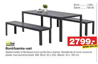Bauhaus Bord/bænke-sæt tilbud