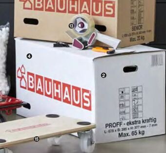 Bauhaus Flyttekasse proff hvid 7 mm, Eks. kraftig tilbud