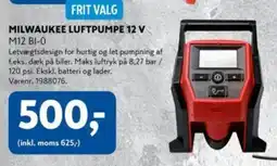 Davidsen Milwaukee luftpumpe 12 v m12 bi-0 tilbud